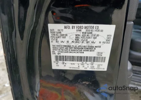 2012 Ford Escape Limited из США, поврежденный, VIN 1FMCU0EG0CKC67554